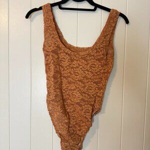 Orange/Copper Lace Vintage Bodysuit